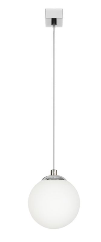 Lampa wisząca EDYLIT zwis 1xE14 biała kula glamour chrom pojedyncza PELOTE 14-395 1 szt.