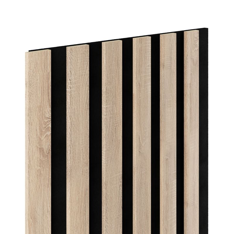 Lamele ścienne 6L Marbet Design WOODLINE SLIM 270x30 cm Dąb Sonoma na czarnym filcu 4 szt.
