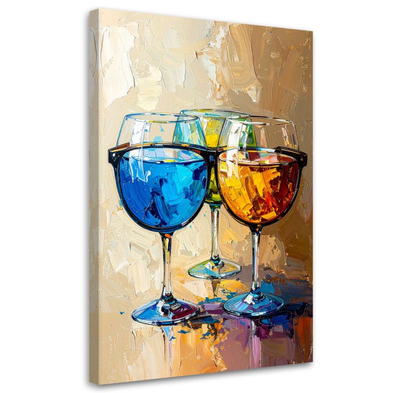 Obraz do kuchni jadalni restauracji Feeby Kieliszki Napój Koktail 70x100cm 1szt