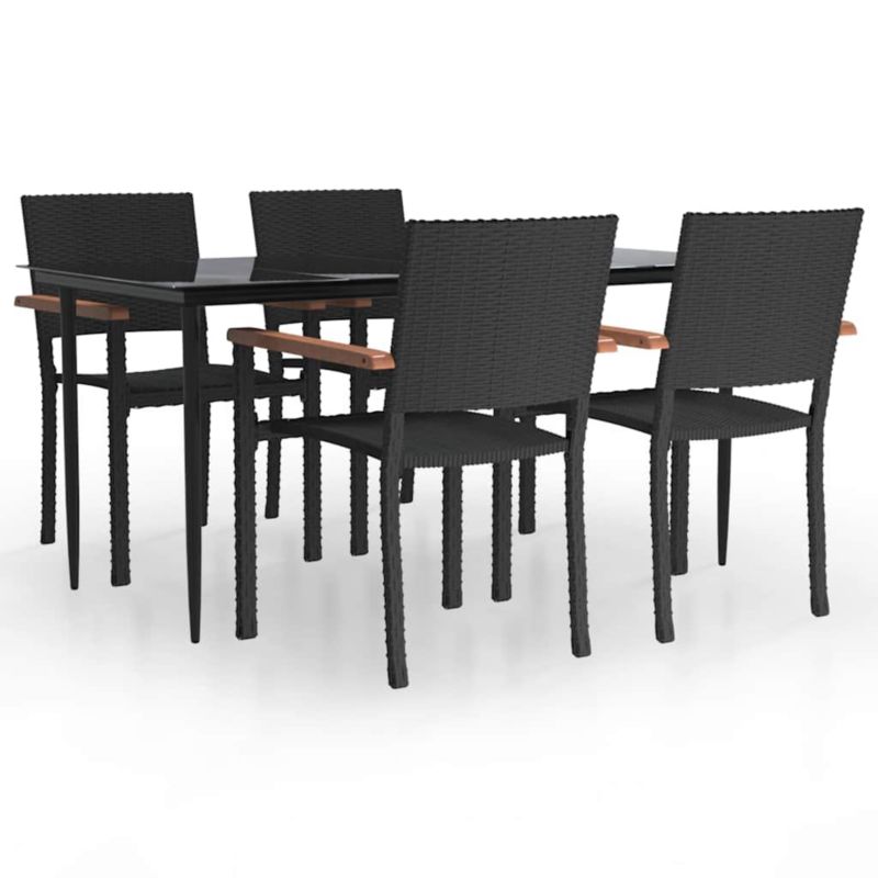 Zestaw mebli ogrodowych jadalniany WaszeMeble 4-osobowy HDPE i stal czarny WM-3156684 1 kpl