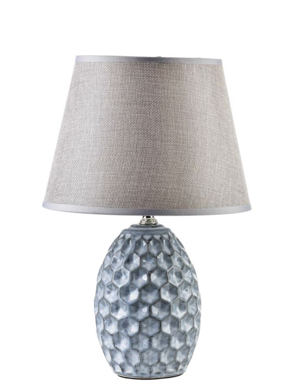 Lampa stołowa ceramiczna MONDEX LETI CRATER 11x11x34 cm niebieska 1 szt.