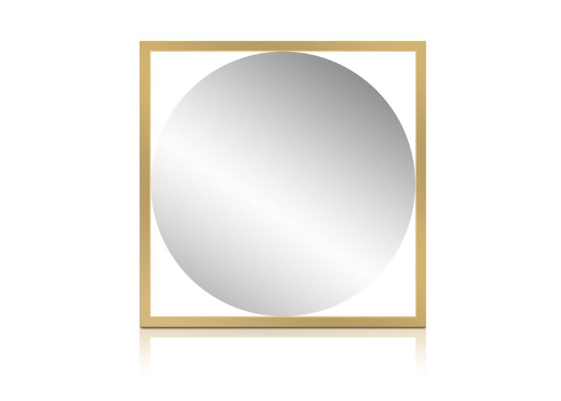 Lustro okrągłe Cordia Plus Quadro Line w złotej kwadratowej ramie 63,5x63,5cm 1szt.