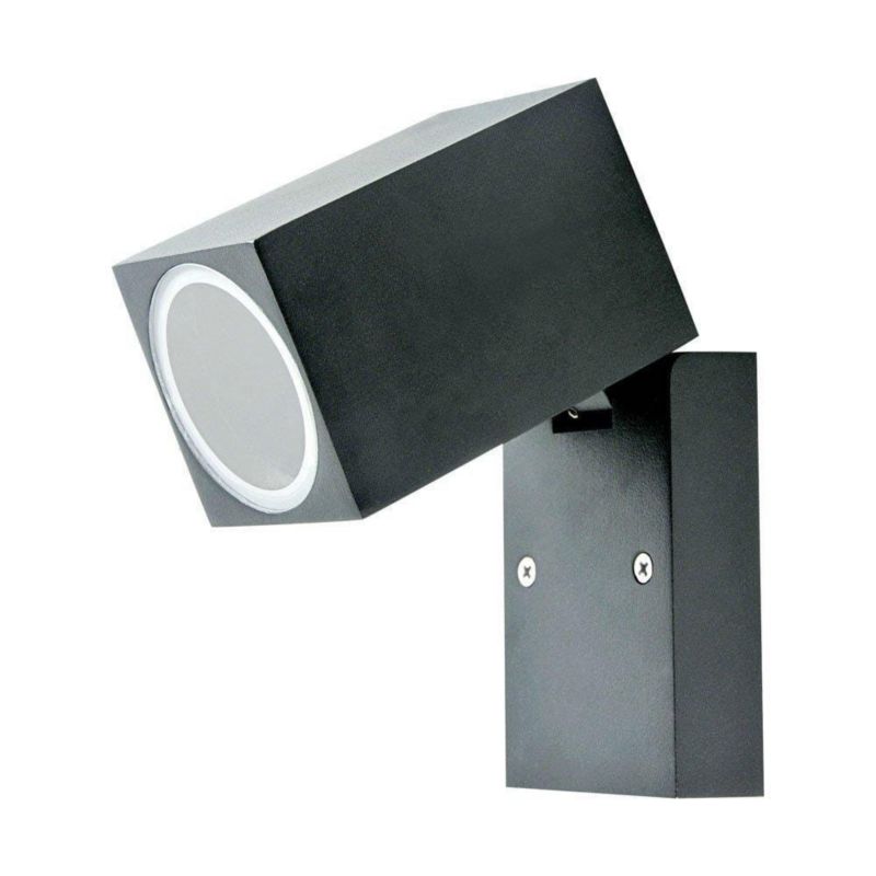 Kinkiet ścienny zewnętrzny V-TAC czarny 1 x GU10 x IP44 wym: 6,6 x 10 x 9,2 cm - 1 szt.