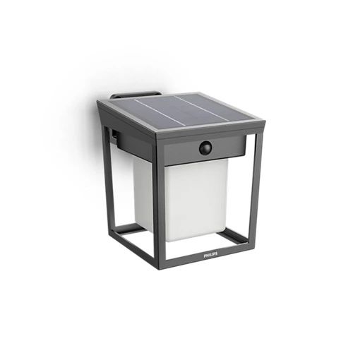 Kinkiet Ogrodowy Blaise Philips Lampa Solarna LED 1.5W 250lm 3000K IP44 z Czujnikiem Ruchu i Zmierzchu Antracyt 1 szt.