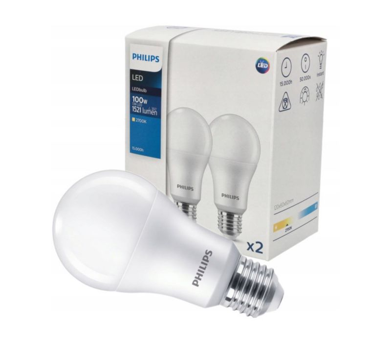 Zestaw 2x Żarówka Core Philips Pro LED A67 E27 13W -100W 2700K ciepła 1521lm 1op.