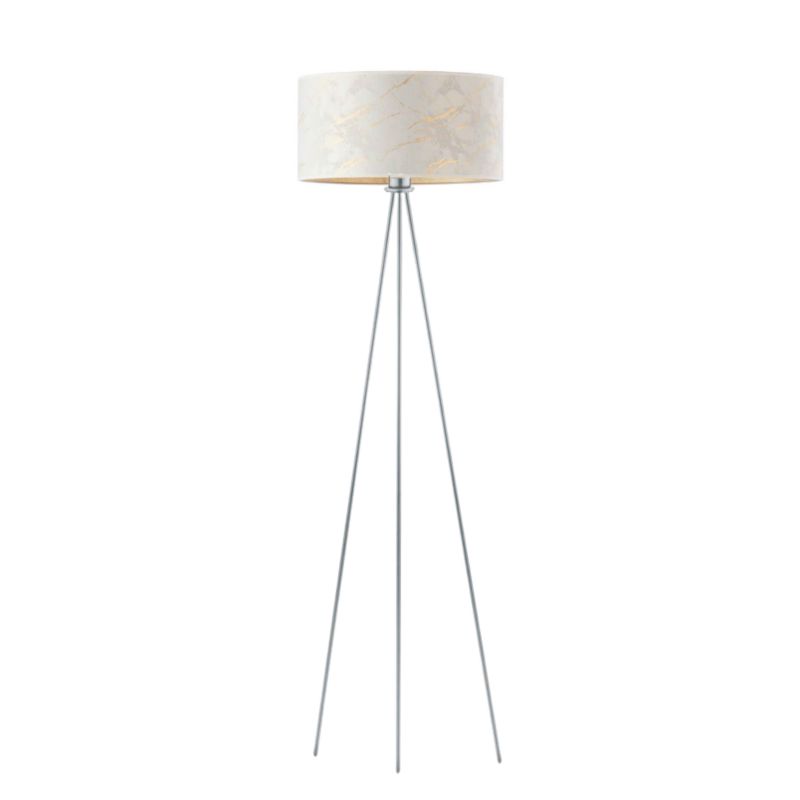 Lampa stojąca Volta Light Factory podłogowa trójnóg z abażurem biały marmur walec 40cm JOLLY 1szt.