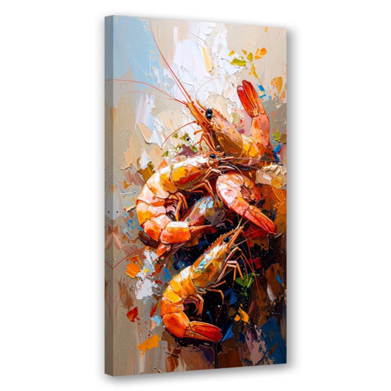 Obraz do kuchni baru restauracji Feeby Krewetki Owoce morza 60x120cm 1szt