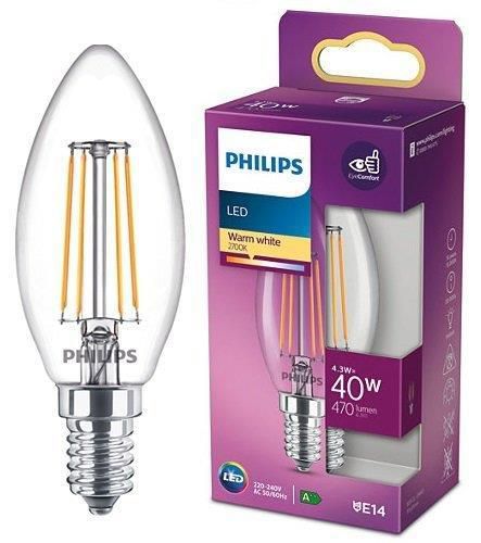 Żarówka Philips E14 4,3W 2700K 470lm Świeczka Retro Filament 1 szt.