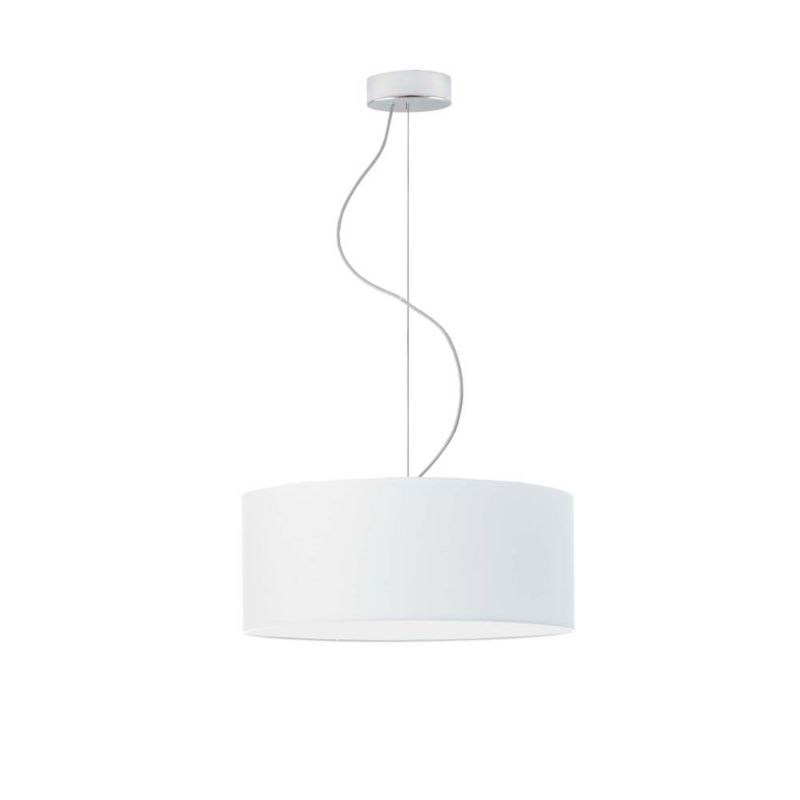 Lampa sufitowa Volta Light Factory żyrandol lampa wisząca z abażurem walec Chrom/Biały 40 cm BLUES 1szt.