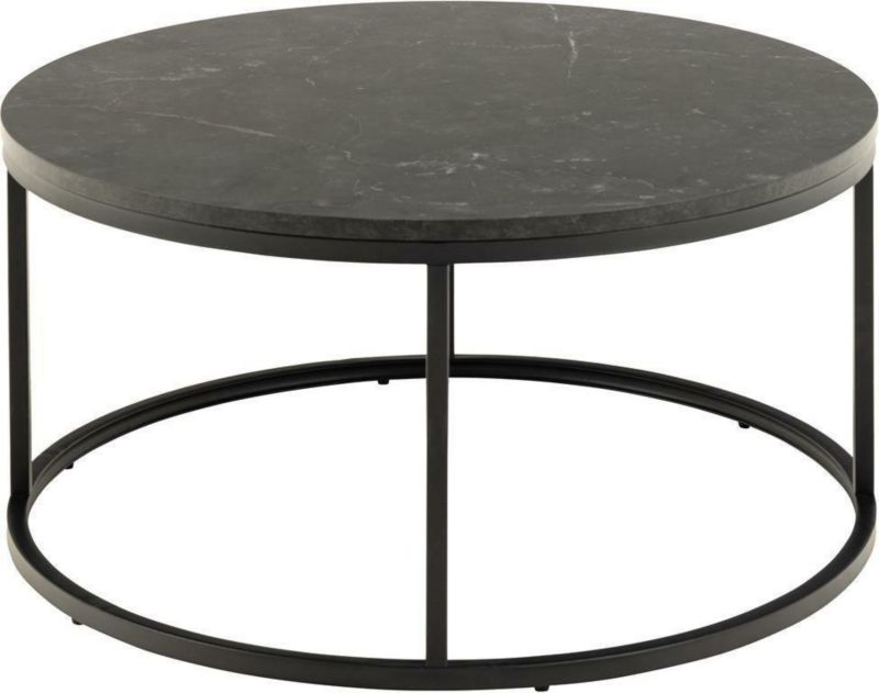 Stolik kawowy okrągły Spiro ACTONA czarny nowoczesny glamour 80 cm do salonu 1 szt.