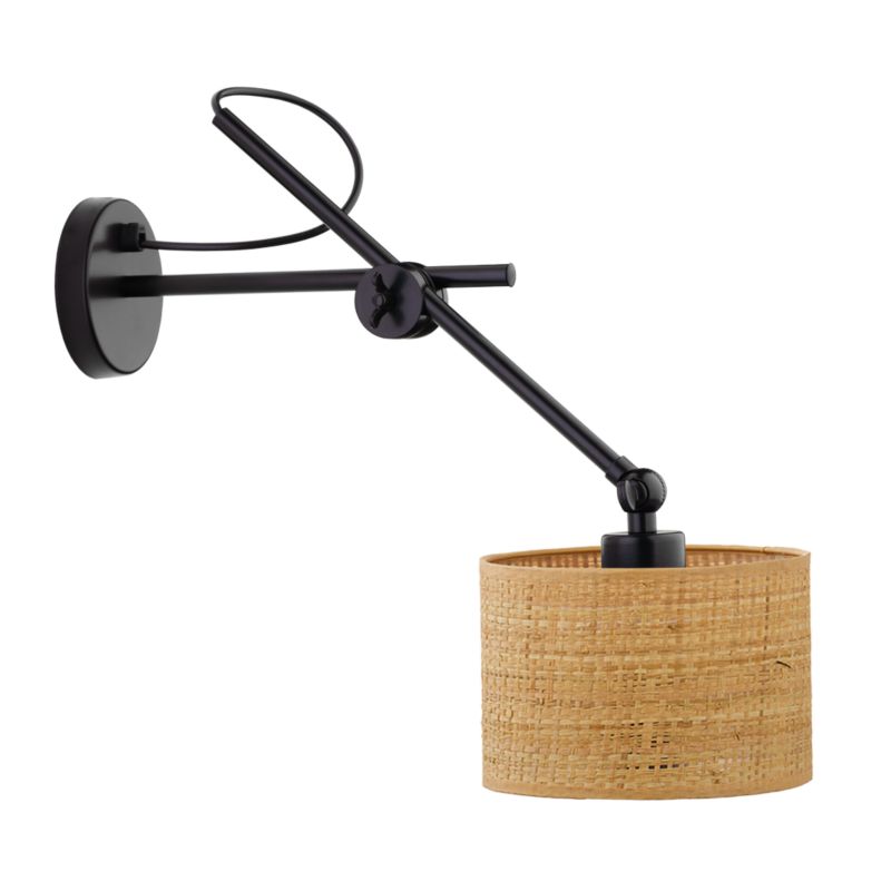 Kinkiet Volta Light Factory Modern Czarny/Rattan Abażur 1xE27 1szt.