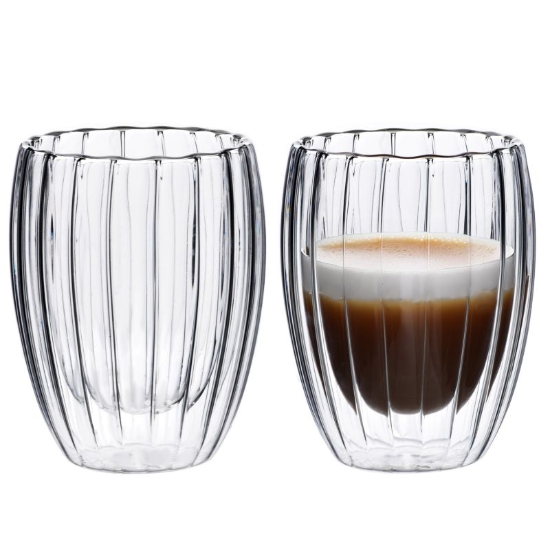 Szklanki PETER STRIPES Mondex szkło borokrzemowe 11,5cm transparentne komplet 2 szt