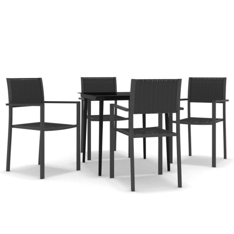 Zestaw mebli ogrodowych jadalniany WaszeMeble 4-osobowy HDPE i stal czarny WM-3099276 1 kpl