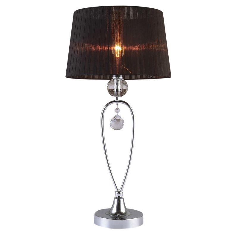 Lampa stołowa czarny materiałowy klosz Italux Vivien czarna LED 40W IP20 - 1 szt.