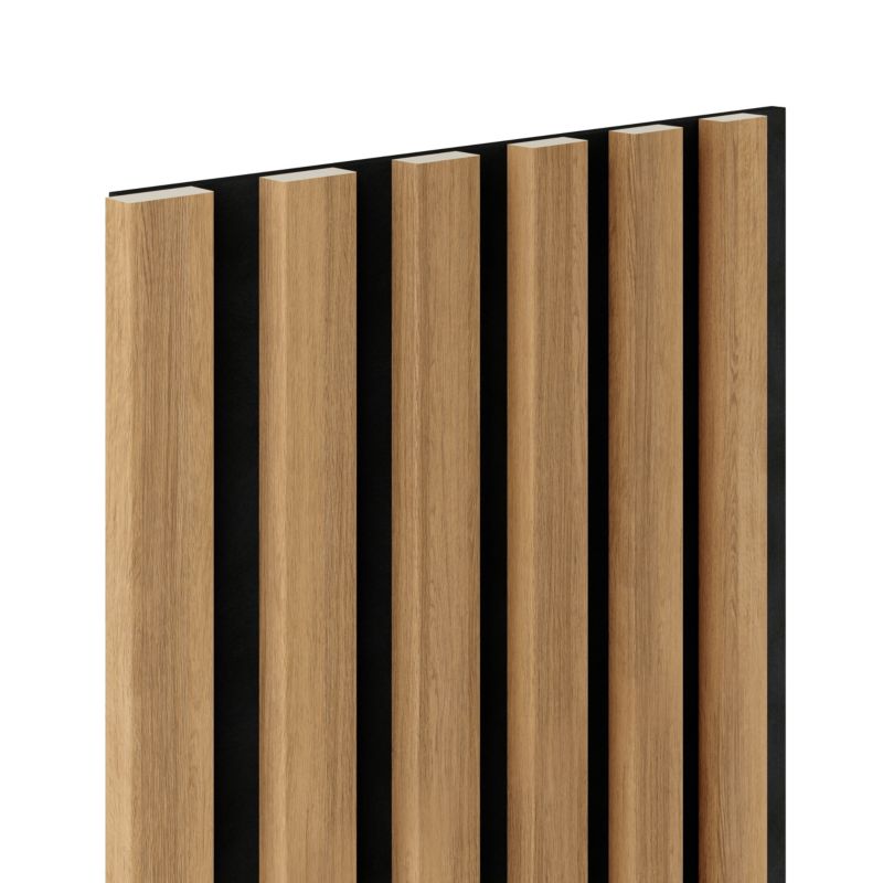 Lamele ścienne na czarnym filcu 6L Marbet Design WOODLINE 270x30 cm Dąb jasny 5 szt.