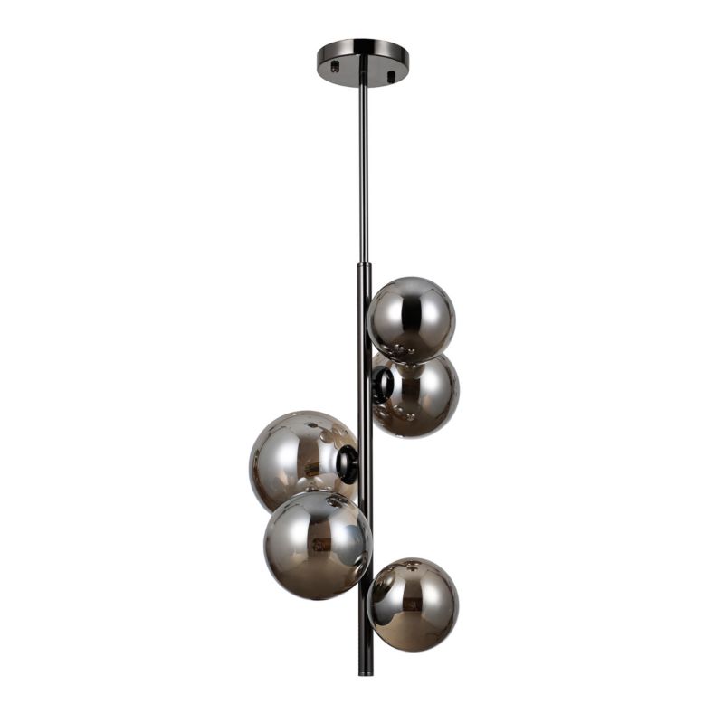 Lampa wisząca kule na pionowym sticku Italux Canello czarny chrom 5xG9x5W IP20 wym:75,5x31x31cm - 1 szt.