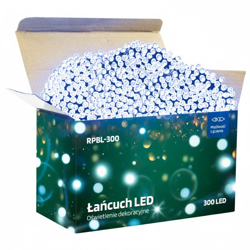 Lampki Choinkowe Led 300 Gogarden Zewnętrzne Ip44 Zimna Biel 20 M 1 Kpl.