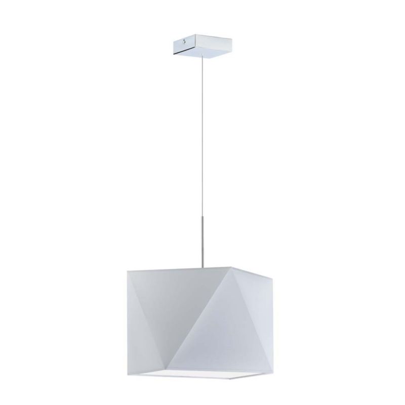 Lampa wisząca zwis Volta Light Factory żyrandol sufitowa z abażurem diament Jasny szary/chrom BURNE 1szt.