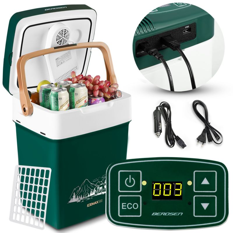 Lodówka turystyczna Berdsen samochodowa 12V/230V USB 29l funkcja grzania 1szt.