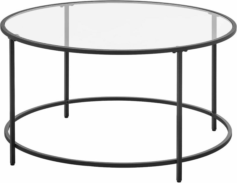 Okrągły stolik kawowy szklany Songmics 84 cm 1 szt.