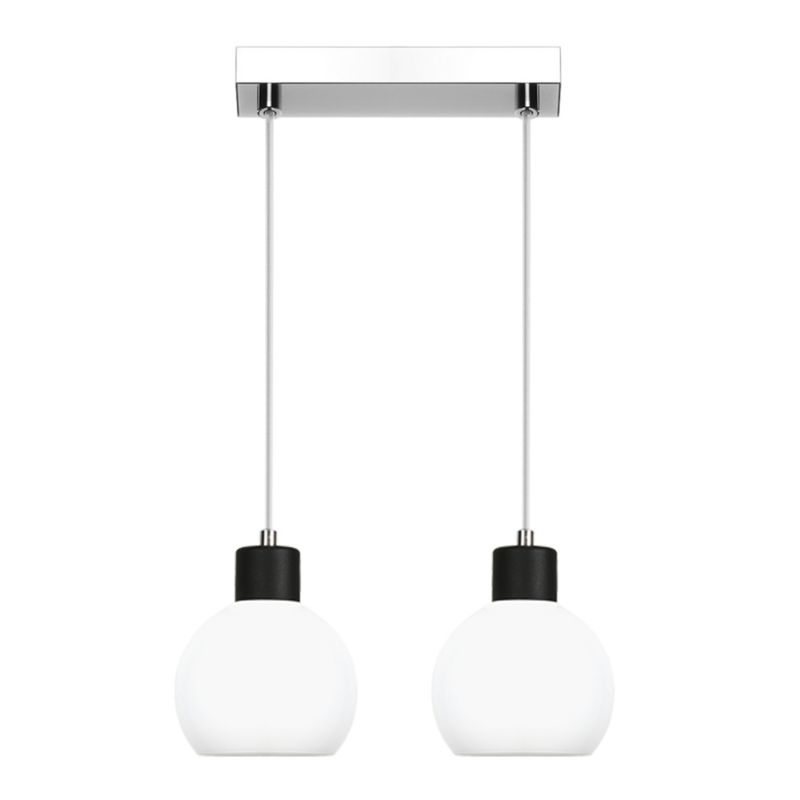 Lampa wisząca EDYLIT chrom białe kule glamour listwa do salonu 2xE27 MOKA 14-118 1 szt.