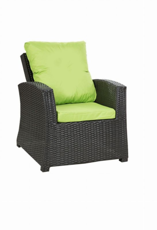 Poduszka na fotel ogrodowy Technorattan, Setgarden, 56x52x7cm + 56x50cm Limonka dwustronne Poduszki na krzesło ogrodowe, 1szt
