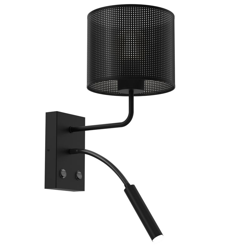 Kinkiet ścienny Luminex Loft Shade czarny mat do czytania z włącznikiem 1 x E27+G9 x 15W IP20 wym: 38 x 18 x 26 cm - 1 szt.