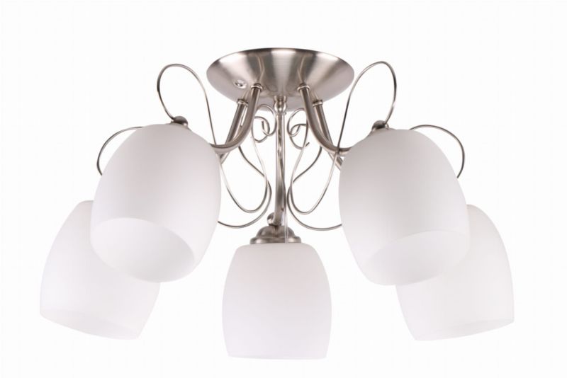 Lampa sufitowa wisząca Candellux Amba srebrno-biała wym: 28 x 56 x 56 cm 5xE27 x 40W 1 szt.