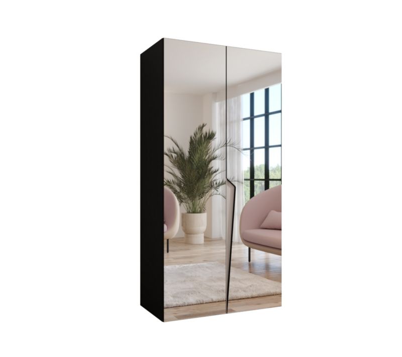 Szafa uchylna z lustrem z lustrem otwierana Abiks PIANO 3 100 wys 202 cm Czarny + Kaszmir 1 szt