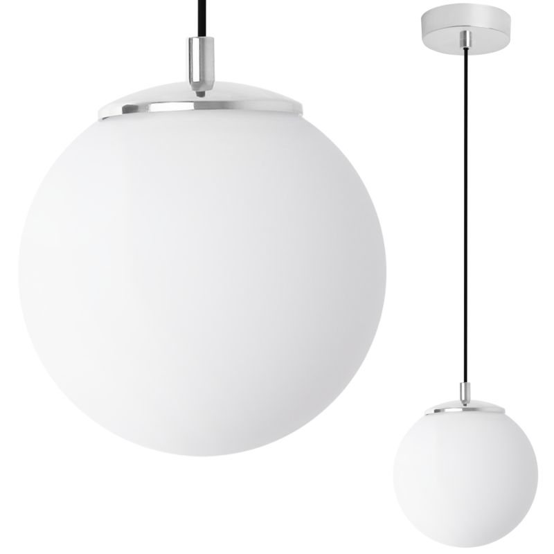 Lampa sufitowa wisząca Light Home LH Florence linka czarna 1x E14 biały/chrom 1szt.