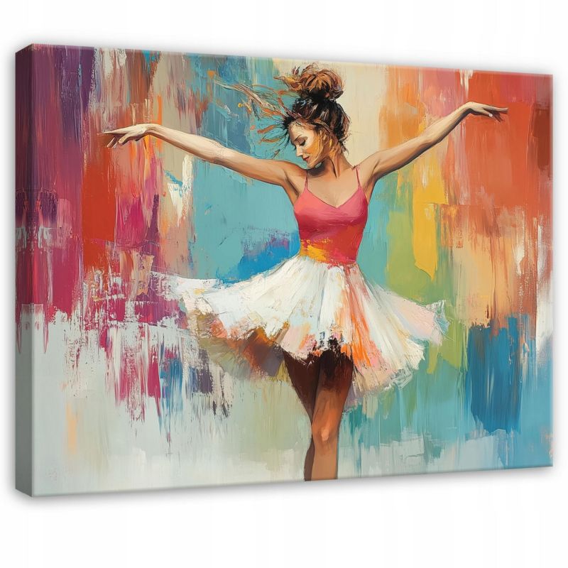 Obraz Abstrakcja Baletnica Kobieta Na Płótnie Canvas WALLARENA 100x70 cm Dekoracja Do Sypialni Salonu Kuchni 1 szt.