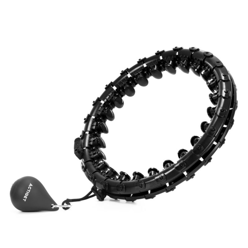 Hula hop Actiget 30cm składane z obciążeniem i wypustkami masującymi, czarne 1 szt.