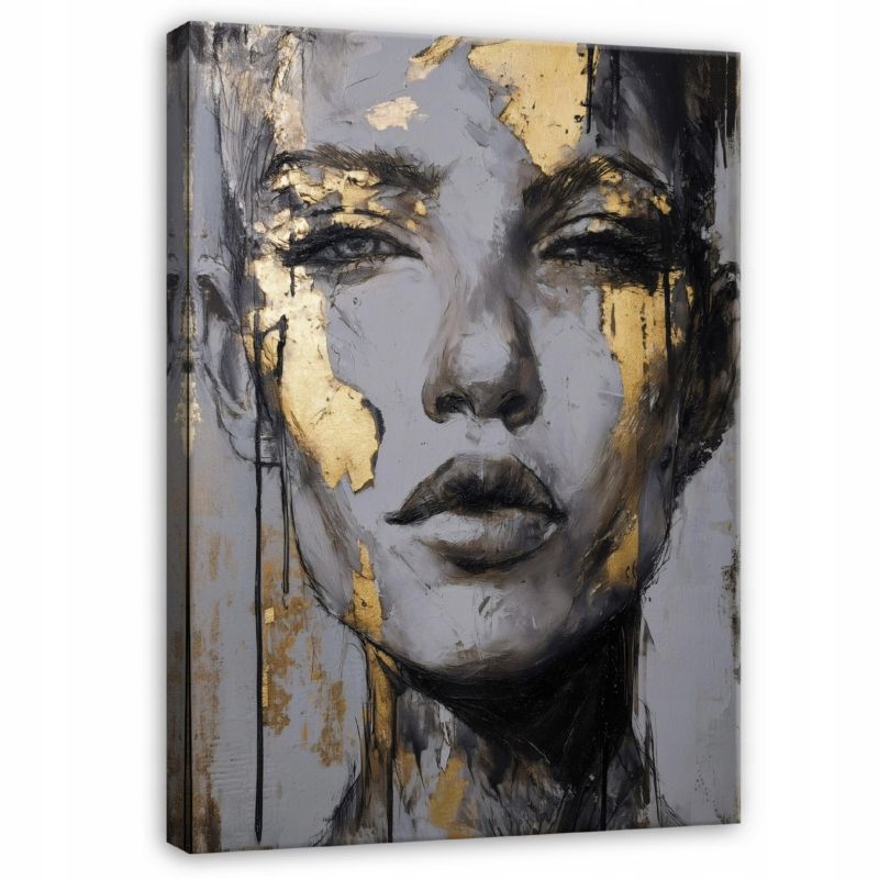 Obraz Na Płótnie Canvas WALLARENA 120x80 cm Dekoracja Ścienna Do Sypialni Salonu Kuchni Kobieta Abstrakcja 1 szt.