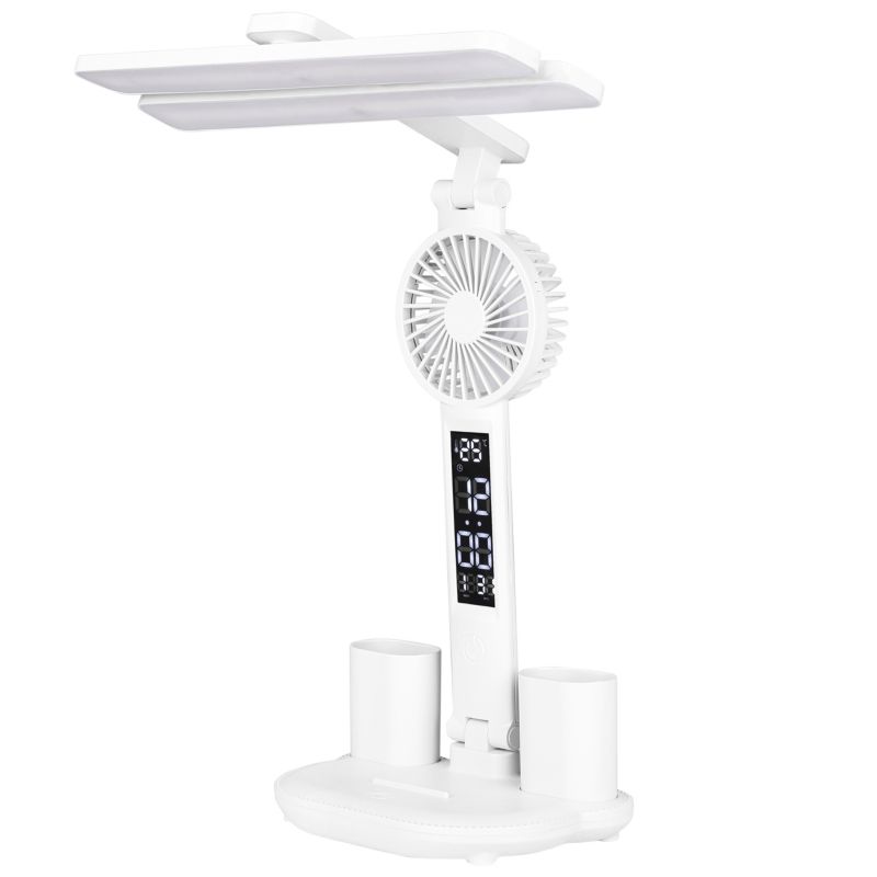 Lampa biurkowa LED MasterLED Summer 7W 3000-6000K z wentylatorem i wyświetlaczem biała 1 szt.