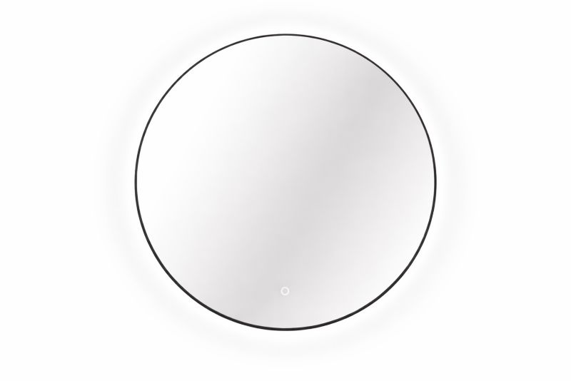 Lustro podświetlane Cordia Plus Round Line LED Backlight w czarnej ramie 60cm z włącznikiem dotykowym i matą grzewczą 1szt.