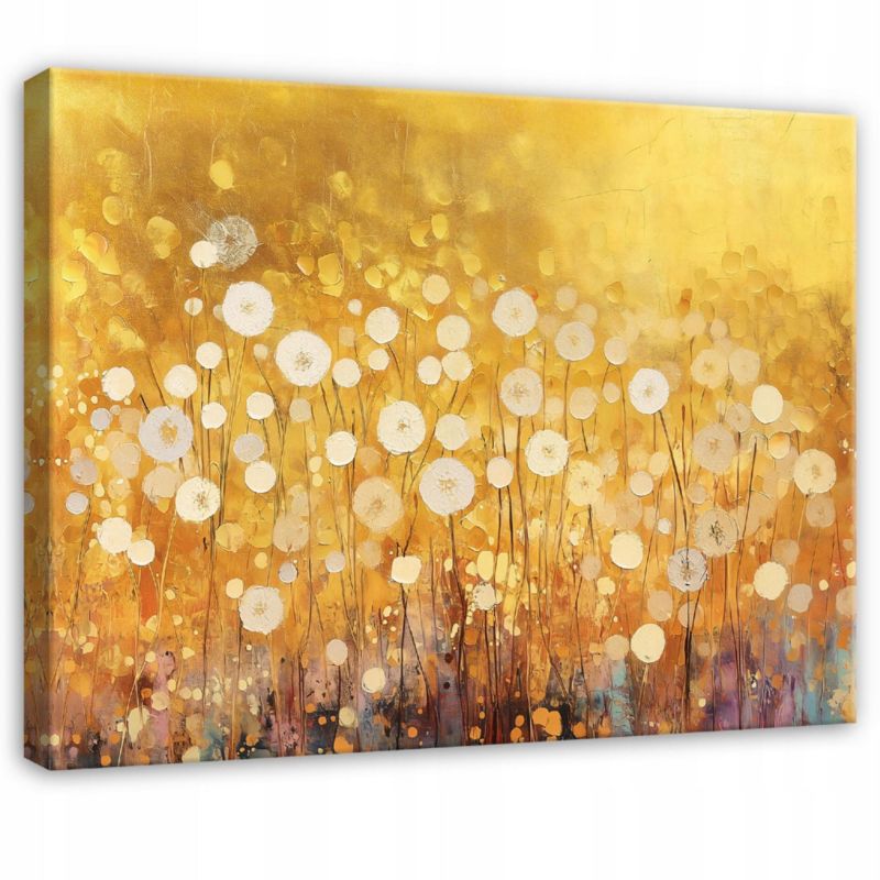 Obraz Na Płótnie Canvas WALLARENA 100x70 cm Dekoracja Ścienna Do Sypialni Salonu Kuchni Abstrakcja Złoto 1 szt.