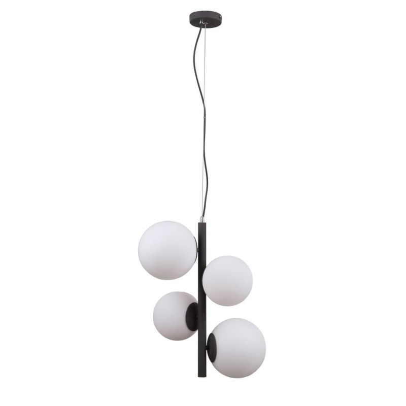 Lampa sufitowa wisząca Italux Riga 6855 czarny satynowany-biała nowoczesna 4xE14 / E27 x 1 szt.