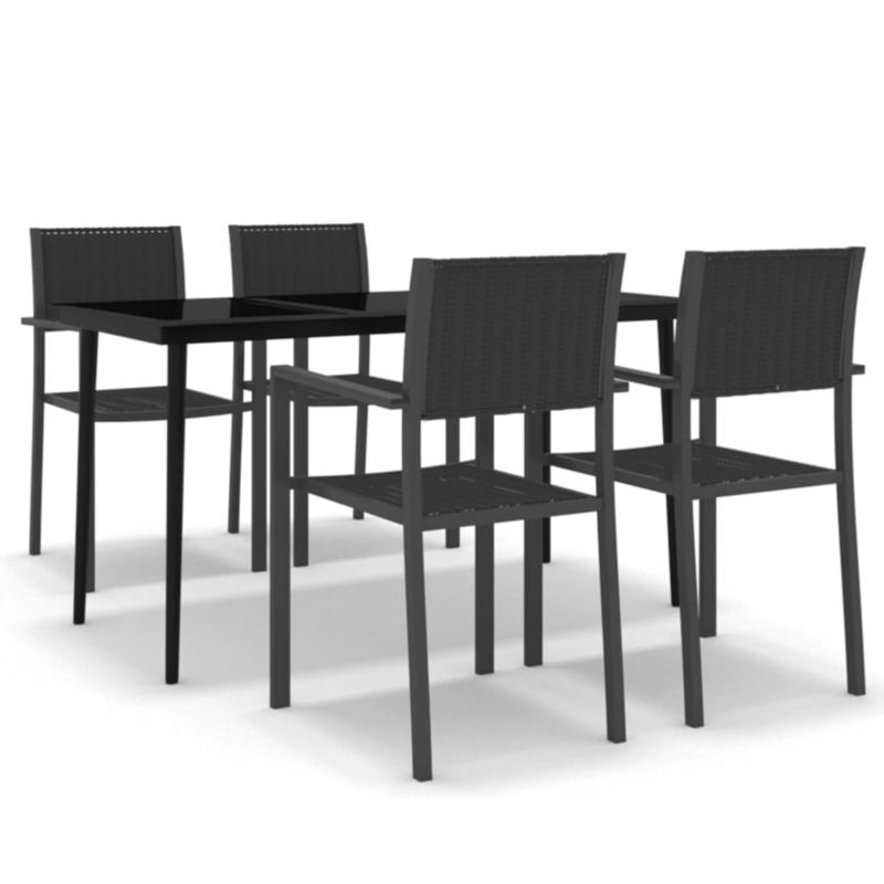 Zestaw mebli ogrodowych jadalniany WaszeMeble 4-osobowy HDPE i stal czarny WM-3099277 1 kpl