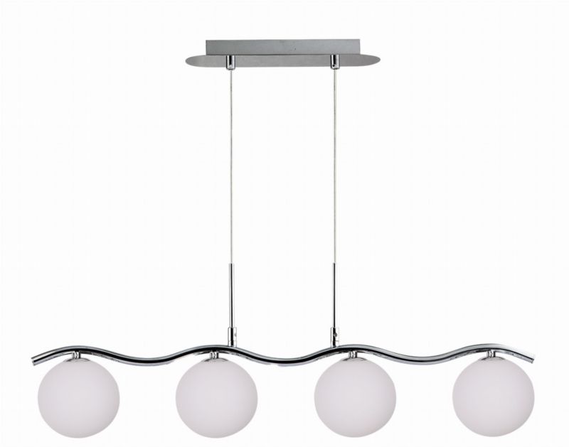 Lampa sufitowa wisząca Candellux Ramon chromowana-biała wym: 114 x 79 x 12 cm 4xG9 x 40W 1 szt.