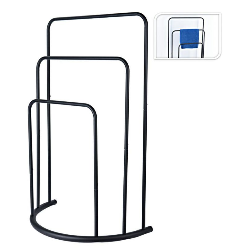Stojak na ręczniki Bathroom Solutions czarny metalowy 75x49,5x23,5 cm 1 szt.