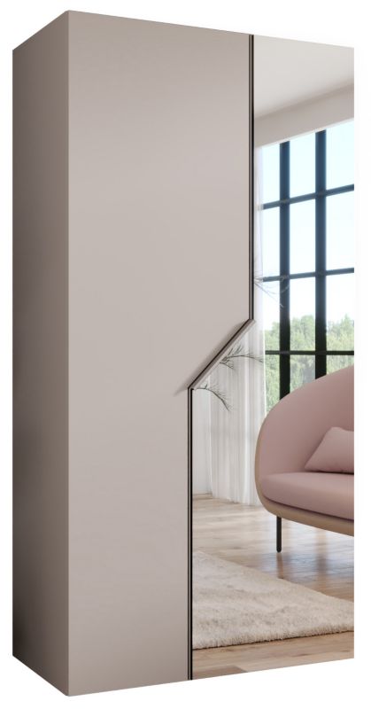 Szafa uchylna z lustrem z lustrem otwierana Abiks ANDREW 2 100 wys 202 cm Kaszmir + Kaszmir 1 szt