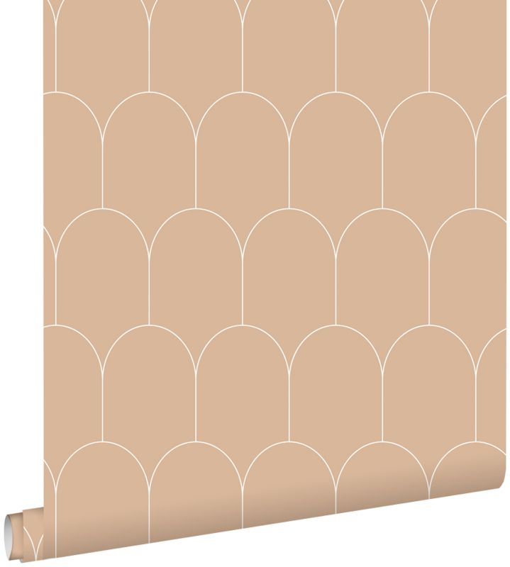 Tapeta ESTAhome motyw art déco jasnej terakoty 53 cm x 10.05 m - 1 rol.