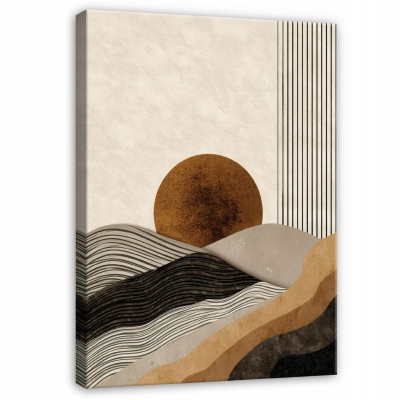 Obraz WALLARENA Do Kuchni Na Płótnie Abstrakcja Boho Art Deco Beżowy 80x120 cm PP16239O20 1 szt.