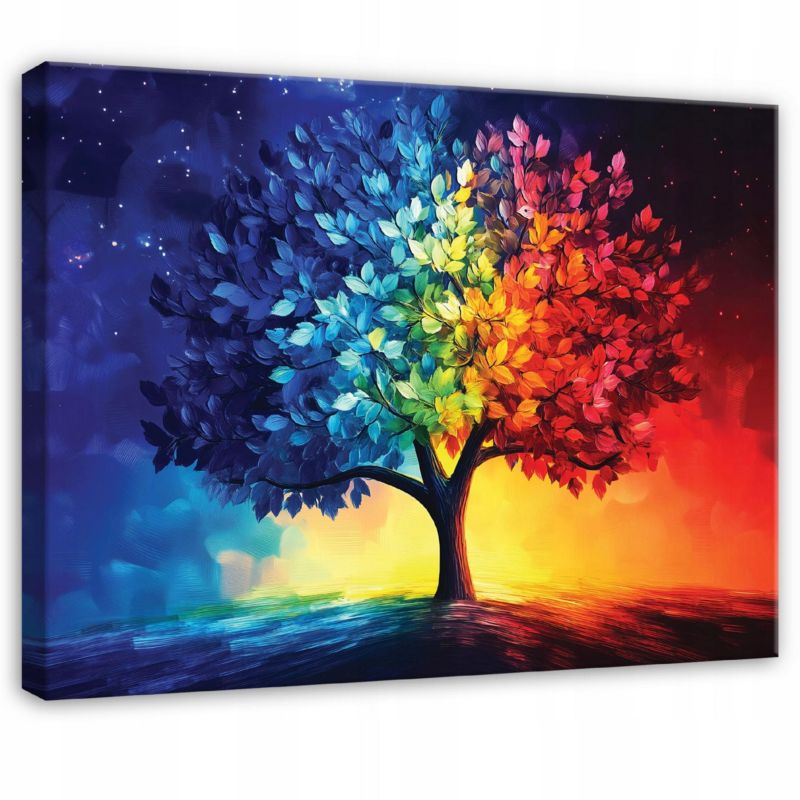 Obraz Na Płótnie Canvas WALLARENA 120x80 cm Dekoracja Ścienna Do Sypialni Salonu Kuchni Abstrakcja Drzewo 1 szt.