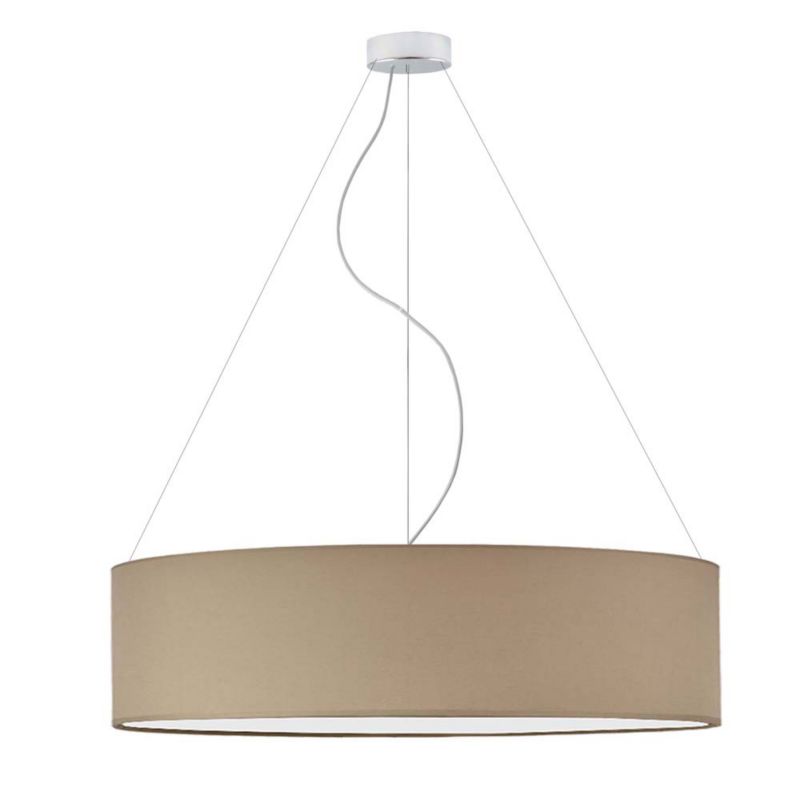 Lampa sufitowa Volta Light Factory żyrandol lampa wisząca z abażurem walec Chrom/Cappuccino 80 cm BLUES 1szt.