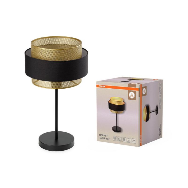 Lampa Osram Oprawa Biurkowa Stołowa E27 Dekoracyjna Czarny Złoty 1 szt.