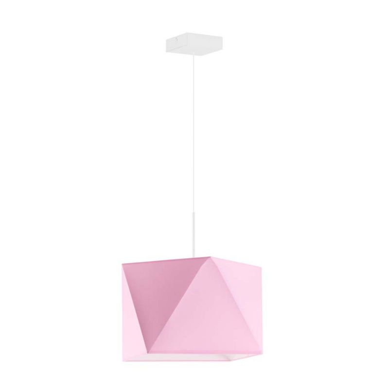 Lampa wisząca zwis Volta Light Factory żyrandol sufitowa z abażurem diament Różowa/biała BURNE 1szt.
