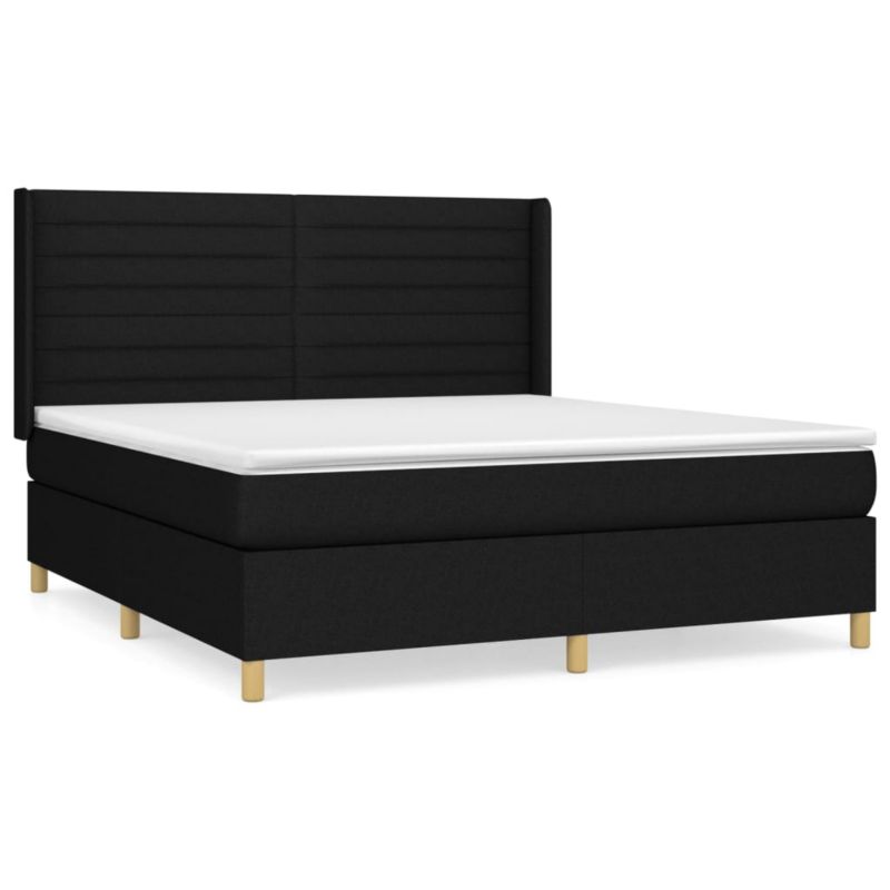 Łóżko z materacem WaszeMeble 180x200 cm Czarny tkanina WM-3132091 1 szt.