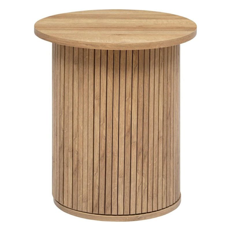 Stolik kawowy okrągły Colva ATMOSPHERA drewniany skandynawski nowoczesny 45 cm do salonu 1 szt.