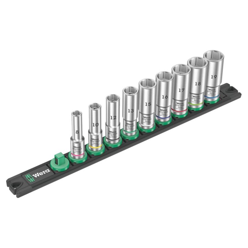 Listwa magnetyczna Wera B Deep 1 na zestaw kluczy nasadowych 3/8", 9 części, 05005440001, 1szt.